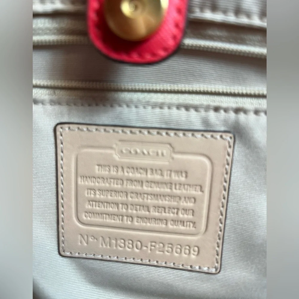 COACH Leather Peyton Double Zip CarryAll Handbag - Picture 15 of 16